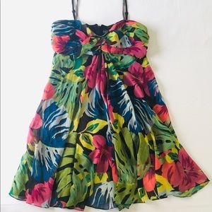 Fit & Flare Chiffon Tropical Dress